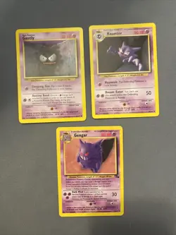 Pokemon TCG Gastly , Haunter , Gengar 3 Pack Of Cards - Image 1