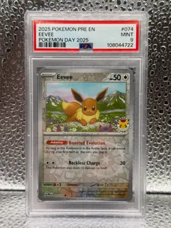 Eevee Pokemon Day 2025 Reverse Holo PSA 9 - Image 1