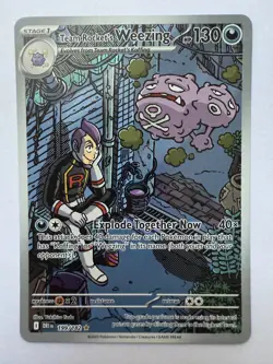 Team Rocket's Weezing 199/182 Illustration Rare Destined Rivals NM Pokemon TCG - Image 1
