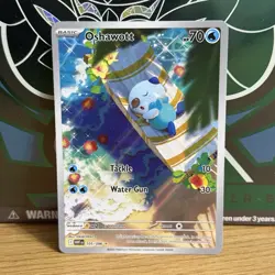 Pokemon TCG Oshawott 105/086 SV11W: White Flare Illustration Rare Holo NM - Image 1