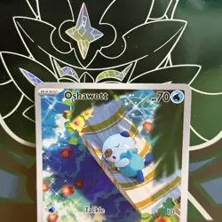 Pokemon TCG Oshawott 105/086 SV11W: White Flare Illustration Rare Holo NM - Image 3