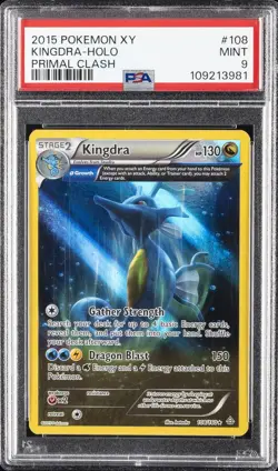 2015 POKEMON XY PRIMAL CLASH #108 KINGDRA-HOLO PSA 9 - Image 1