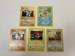 Shadowless Pokemon Base Set Lot Machoke Growlithe Voltorb Magikarp Rattata - Image 1