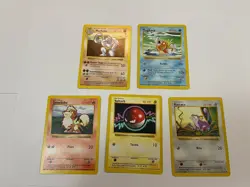 Shadowless Pokemon Base Set Lot Machoke Growlithe Voltorb Magikarp Rattata - Image 3