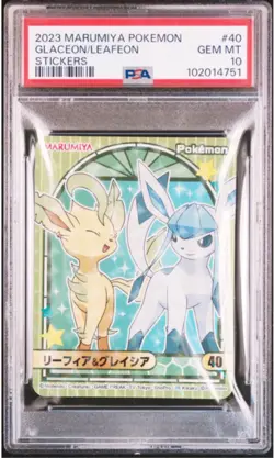 PSA10 2023 MARUMIYA POKEMON STICKERS 40 LEAFEON/GLACEON - Image 1