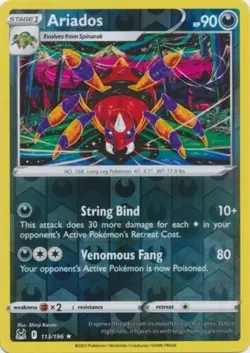 Ariados 113/196 - REVERSE HOLO - Pokemon Lost Origin NM PACK FRESH - Image 1