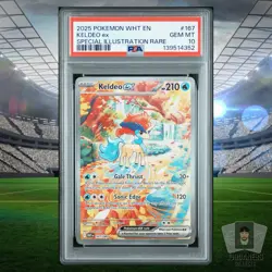 Keldeo EX 2025 Pokemon Scarlett & Violet White Flare WHT EN #167 PSA 10 GEM MINT - Image 1