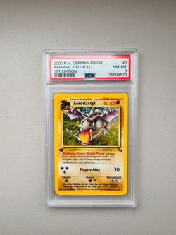Aerodactyl Holo 1. Edition #1 | Pokemon Fossil Deutsch | PSA 8 - Image 1