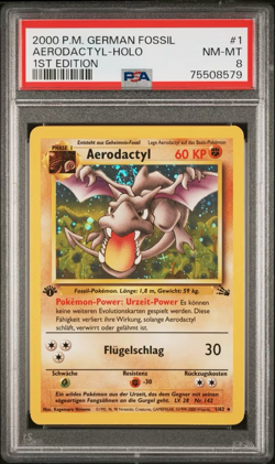 Aerodactyl Holo 1. Edition #1 | Pokemon Fossil Deutsch | PSA 8 - Image 2