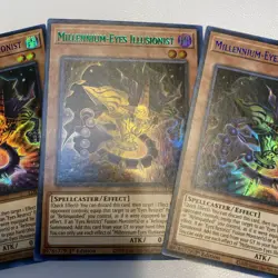 Yugioh - Millennium Eyes Illusionist LSD1-EN045 - Green Purple Blue NM PLAYSET - Image 3