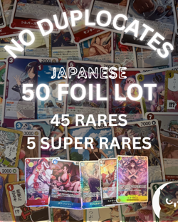 One Piece TCG - Japanese Assorted Bulk Lot - All Holos - 50 Gem Mint Total Cards - Image 1