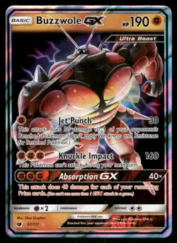 Pokemon Cards Buzzwole GX 57/111 Crimson Invasion Holo Rare GX NM - Image 1