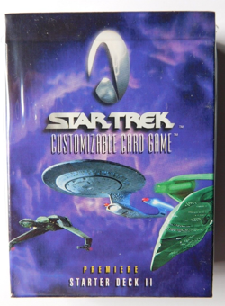 STAR TREK CCG PREMIERE STARTER DECK II 8 BLACK & 60 WHITE BORDER CARDS SEALED - Image 1