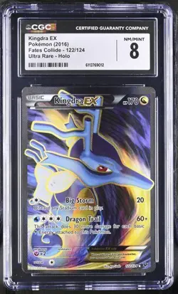 CGC 8 Kingdra EX 2016 Fates Collide 122/124 Ultra Rare Holo Pokemon Card - Image 1