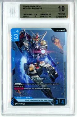 BGS Pristine 10 Gundam Card Game Gundam RX-78-2 ST01-001 LR Gundam Beta 2024 - Image 1