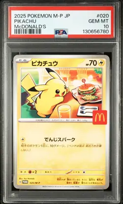 PSA 10 Pikachu 020/M-P McDonald's Happy Set Promo 2025 Pokemon Card Japanese - Image 1