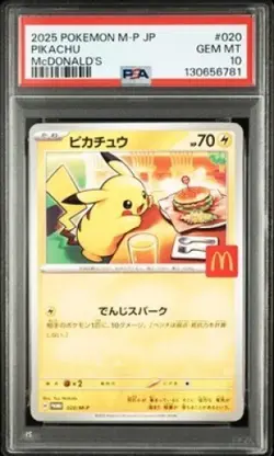 PSA 10 Pikachu 020/M-P McDonald's Happy Set Promo 2025 Pokemon Card Japanese - Image 2