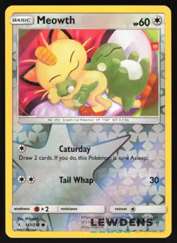 Meowth - 147/214 - Reverse Holo Common - Unbroken Bonds - Pokemon Card - Image 1