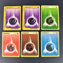 Pokemon TCG Vintage Energy Base Set Lot - Energy Set Of 6 2002/2003 NM/LP Cards - Image 2