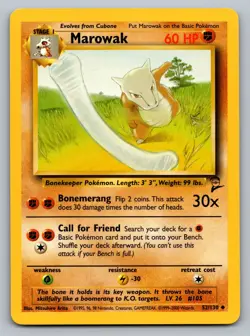 Pokemon TCG Base Set 2 Marowak 052/130 - Image 1
