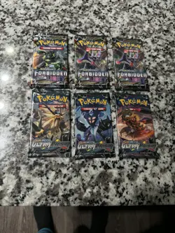 Pokemon Sun And Moon Ultra Prism And Forbidden Light 6 Packs Total - Image 2