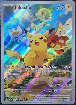 Pikachu SVP EN 027 Pokemon Center Promo Paldea Evolved Scarlet & Violet Pokemon - Image 1