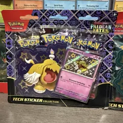 Pokemon TCG: Paldean Fates Tech Sticker Collection 3 Pack Blister x2 New Sealed - Image 2