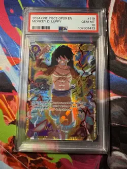 One Piece Monkey D. Luffy SEC OP09-119 PSA 10 English - Image 1
