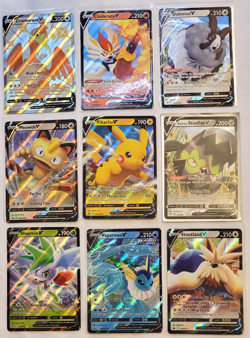 Pokemon V Holo Card Collection Lot Pikachu, Meowth, Vaporeon, Shaymin, Stoutland - Image 1