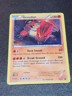 Pokemon Groudon Black Star Promo Holo Card XY52 LP - Image 1