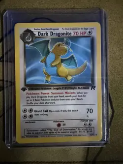 Pokemon Dark Dragonite TCG 1st Edition Non-Holo Card 22/82 Mint - Image 1