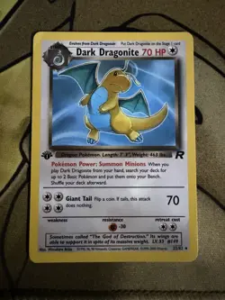 Pokemon Dark Dragonite TCG 1st Edition Non-Holo Card 22/82 Mint - Image 2