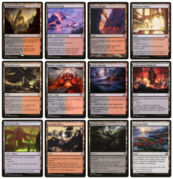 MTG - 12 x Different Black & Red Rakdos Lands for COMMANDER deck building - LP - Image 1