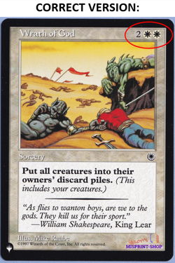 Wrath of God MTG MISPRINT Printed with a different white mana symbol - Image 4