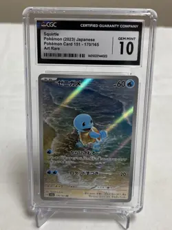 Squirtle 170/165 Pokemon Card 151 Holo Japanese CGC 10 Gem Mint Art Rare 2023 - Image 1