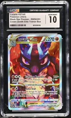 CGC 10 LUCARIO VSTAR SWSH291 CROWN ZENITH ETB BLACK STAR PROMO POKEMON GEM MINT - Image 1