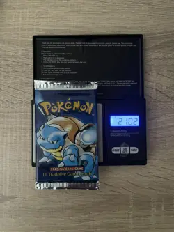 21.02g | Pokemon Potential Shadowless Base Blastoise Booster Pack | Short Crimp - Image 1