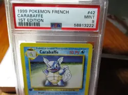 1999 French Pokemon 1st Edition Base Set - Wartortle / Carabaffe 42 - PSA 9 Mint - Image 1