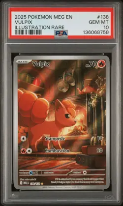 2025 POKEMON MEG EN-MEGA EVOLUTION ILLUSTRATION RARE #138 VULPIX PSA 10 - Image 1