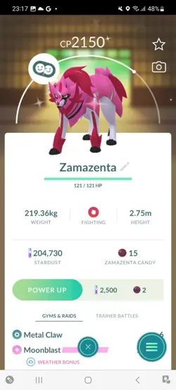 Pokemon Go ( Stage 30 )Shiny Zamazenta ( 5 Legends ) - Image 2
