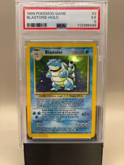PSA 5 Excellent -Blastoise - Holo #2 Pokemon 1999, Graded - Image 1