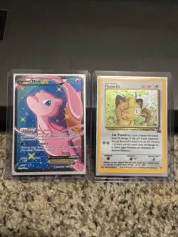 Pokemon TCG Mew EX Celebrations & Meowth Holo Base Set Black Star - Image 1