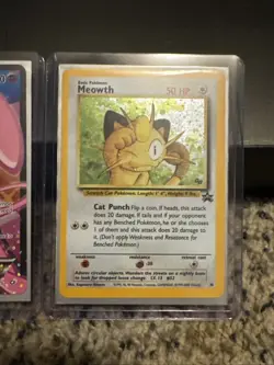 Pokemon TCG Mew EX Celebrations & Meowth Holo Base Set Black Star - Image 3