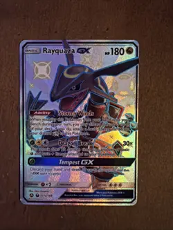 2018 Pokemon TCG ShinyHolo Rayquaza GX, Perfect Condition, Sleeve included - Image 1