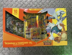 POKEMON Reshiram & Charizard GX Tag Team Premium Collection Box Sealed 10 Packs - Image 1