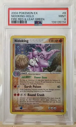 2004 Pokemon EX Fire Red & Leaf Green Nidoking-Holo #8 PSA MINT 9 - Image 1