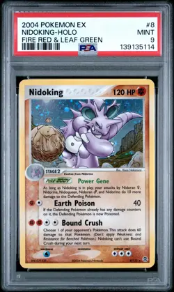 2004 Pokemon EX Fire Red & Leaf Green Nidoking-Holo #8 PSA MINT 9 - Image 3