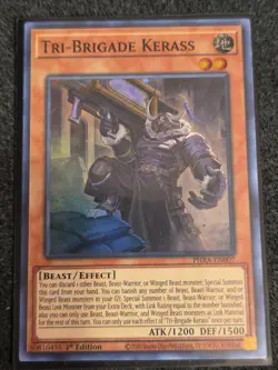 Yu-Gi-OH! TCG Tri-Brigade Kerass PHRA-EN007 Super Rare 1st Ed NM - Image 1