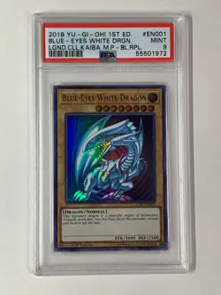 Yugioh 2018 Blue-Eyes White Dragon LCKC-EN001 Ultra 1st PSA 9 MINT - Image 2