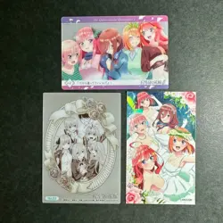S4523 Set of 3 The Quintessential Quintuplets Wafer Cards Bandai Japan - Image 1